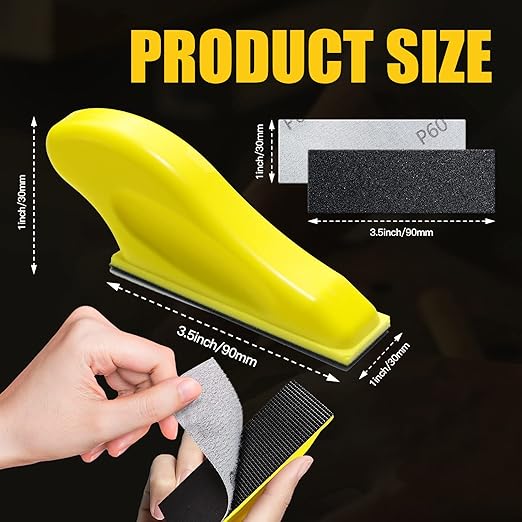 Micro Sander Tool Kit with 100 Piece Detail Finger Sander 3.5” x 1” Mini Sanding Block for Crafts, DIY, Wet Dry Sandpaper of 60, 80, 100,120, 150, 180,240, 320, 400 and 600 Grits