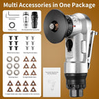 2 in 1 Pneumatic Chamfering Tool- Mini Air Chamfer Tool with Multi-Angle Chamfering Kit,45 Arc Corner Deburring Beveling Chamfer Machine for Metal, Acrylic,Woodworking (Silver)