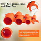 1/4'' to 1'' Depth and Diameter Gauge Tool, Push to Connect Plumbing Fittings Removal Tool for PVC PPR Brass CPVC PERT Aluminum, 1 Piece
