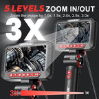 Articulating Borescope Camera - JESERAL 5" HD 1080P Inspection Camera Screen with 6 Led Light, Endoscope with 6.2mm Len IP67 Waterproof Probe, 3X Zoom Borescope with Semi-Rigid 5FT Cable for Mechanic