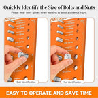 54 Nut and Bolt Thread Checker, Bolt Size and Thread Gauge 22 Standard & 24 Metric Bolt & 8 Drill Bit Gauge, Bolt and Nut Identifier Gauge with Inch and Centimeter Scales