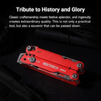 NEXTORCH PIONEER MT20 14-IN-1 Multi-tools Full-Size,Versatile Multi-tool Set with Scissors Needle Nose Pliers Pocket Clip Multi-tool (RED)