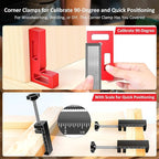 Corner Clamp for Woodworking, 90 Degree Corner Clamp, Right Angle Clamp Woodworking Tools, Aluminum Positioning Squares for Picture Frames, Cabinets, Drawers