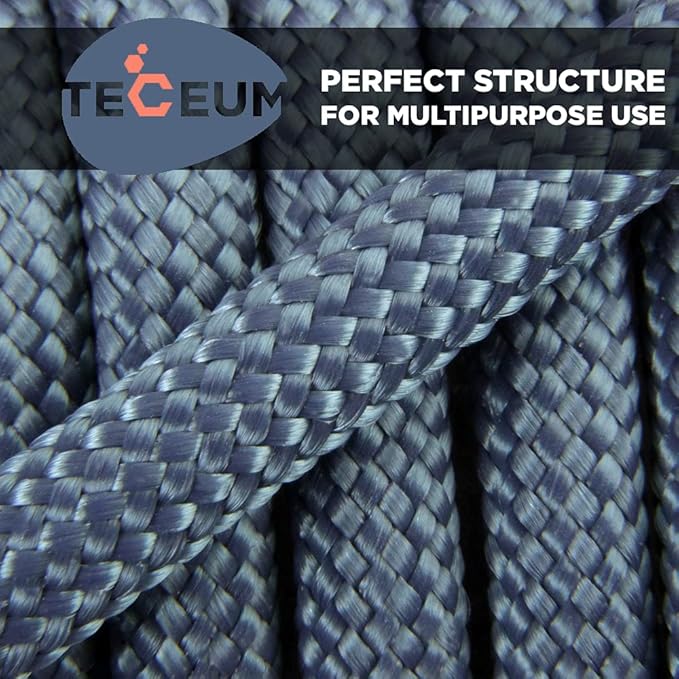 TECEUM 5/32" Paracord Rope 1000 – 1000ft / 200ft / 100ft / 50ft – Tactical Parachute Cord 4mm – 45+ Colors – Nylon String for Survival & Camping Gear – Stripe Cord for Survival – Utility Rope