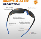 Safety Glasses Tinted 24 Pack, Protective Eyewear for Men Women UV Protection ANSI Z87.1, Safety Sunglasses Bulk Scratch Impact Resistant Eye Protection with Nose Pads for Construction Work Smoke