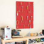 TORACK 3Pcs Metal Pegboard Panels(12x24 inch) for Wall Garage Tools Storage Pegboard System for Workbench, Modular Peg Board Tool Organizer Board Kit(Pack of 3, Red)
