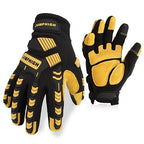 JUMPHIGH Work Gloves for Men, Heavy Ducty TPR Protector Impact Gloves, Anti Vibration, Abrasion Resistance, Flex Grip, Touch Screen (M)