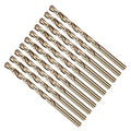 Drill Bit, #5 Cutting Diameter, 4341 HSS Gold Finish 135° Cutting Angle Number Jobber Bits - (Applications: for Drilling Soft Metal Plastic Wood), 10-Pieces