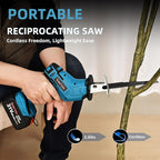 21v Cordless Reciprocating Saw, 2.0 Ah Battery Operated Reciprocating Saw With Charger,Hog Ring Anvil And 4 Pcs Blades For Wood Pvc Pipe Tree Cutting By SHINTYOOL