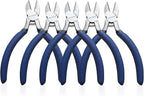 Wire Cutters 5 * 5 inch, KAIHAOWIN Flush Cutters Diagonal Cutters Side Cutters Precision Ultra Sharp Spring Loaded Wire Snips Clippers Dikes Cutting Pliers Small for Crafting Jewelry Making