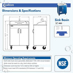 Ozark River Portable Sinks Lil Splasher, Child Height Self Contained Portable sink with Hot Water for Kids, Handwashing Station for Daycares & Classrooms, No Plumbing Child Size Portable Sink