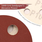80 PCS 1000 Grit 5 Inch Sanding Discs, Hook and Loop Sandpaper for Random Orbital Sander