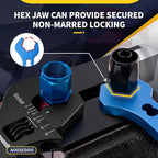 Adjustable AN Fittings Wrench AN Wrench for AN Hose Fitting Adapters AN Fitting Tool 3AN-16AN Lightweight Aluminum Black. With a 6AN-AN8 Double Hose End Fitting Wrench Blue