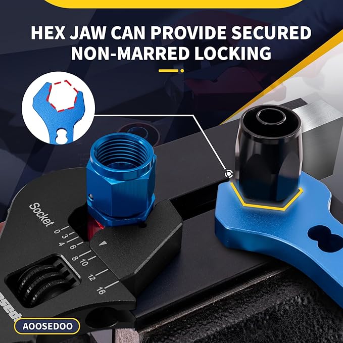 Adjustable AN Fittings Wrench AN Wrench for AN Hose Fitting Adapters AN Fitting Tool 3AN-16AN Lightweight Aluminum Black. With a 6AN-AN8 Double Hose End Fitting Wrench Blue