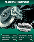 SCITOO 18B5215 Front Right Disc Brake Caliper w/Bracket Fit For Ford For Explorer 2011-2019,For Ford For Flex 2009-2019,For Lincoln For MKS 2009-2012,For Lincoln For MKT 2010-2019, Double Pistons