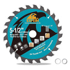 5-1/2 Inch Miter/Table Saw Blades, 24 Teeth ATB TCT Fine Finish Wood Cutting Circular Saw Blade with 5/8 Inch Arbor