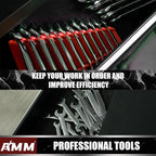 AMM 4 Pack Magnetic Wrench Organizer, 48-Slot Magnetic Wrench Holder for Tool Box Drawer Chest&Wall Mounted, SAE(1/4" - 1-1/16") and Metric 6mm-24mm