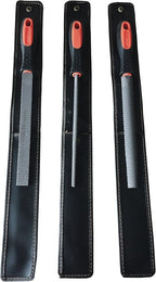 8" Wood Rasp File Set with Rubber Grip - Includes Hand Cut Round, Half-Round, and Flat Rasp File Kit - Curved and Flat Tools(3 Pcs) The Color of Packing Bag is Random