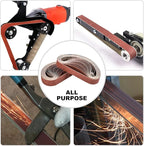 3/8x13 Sanding Belt, Premium Calcined Aluminum Oxide Grain Sandpaper, 40,60,80,120,180,240,320,400 (24/25 Pack) (80,120,240,320,400 Grit)