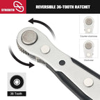 STREBITO Mini Ratchet Set, 22-Piece 1/4 Ratchet Right Angle Screwdriver, 36-Tooth Small Ratcheting Wrench Bit Ratchet For Tight Spaces, with Phillips, Slotted, Torx, Hex, Square and Adapter for Socket