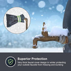 The Original Pipe Insulation Cover (5˚F) Winter Pipe Insulation (UV-Coated),Pump Cover, Sprinkler Irrigation Valve Cover, Backflow Preventer Freeze Protection (Faucet Covers (Cotton)) - 1 Pair