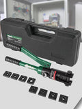 Hydraulic Crimping Tool - 12T Crimping Force, 9 Pairs of Dies (8AWG-4/0AWG) - Battery Cable Crimper with High Crimping Power for Secure Connections, Electrical Projects, and More