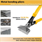 3 Inch Sheet Metal Hand Seamer, TPR Handle Straight Jaw Bender, Heavy Duty Precision Duckbill Pliers for Bending, Seaming, Flattening Ideal for HVAC Projects, Metalworking & DIY Repairs
