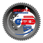 10" Miter Table Saw Blade, TCT Metal Cutting Saw Blades with 60T & 5/8" Arbor, Professional for Iron Steel Aluminum Stainless Steel Ferrous Metals