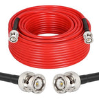 75FT RG58 50 ohm BNC Male to Male Coax Cable - Low Loss Extension Coaxial Cable with BNC Adapter Connector for Antennas, RF Radios, Modems, Oscilloscopes, Spectrum, etc (Red)