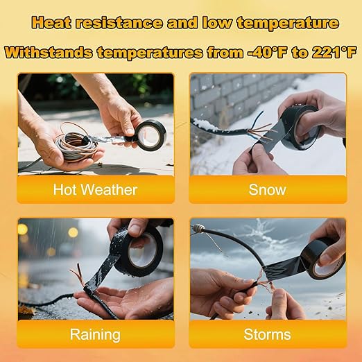 Wire Harness Tape 10 Rolls 3/4Inch*60Ft PVC Electrical Insulation Wrap Heat Resistant Waterproof Wiring Loom Cable Protection Self Adhesive Black