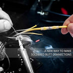 Wirefy 100 Pieces Electrical Heat Shrink Solder Lugs - Waterproof Electrical Terminals - Waterproof End to End Connection - Yellow 4-6mm²