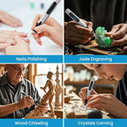 Electric Engraving Pen with 37 Bits, USB Rechargeable Cordless Etching Engraving Tool, Portable DIY Rotary Engraver for Jewelry Wood Glass Stone Carving (Silver)