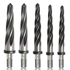 5-Piece 3/8", 1/2", 5/8", 3/4", 1" Reamer Drill Bit for Metal, M2 HSS Taper Reamer for Steel, Alloy, Wood, Plastic to Align, Enlarge Holes – 5-Spiral Flutes, 1/2" Non-Slip Shank, Construction Reamer.