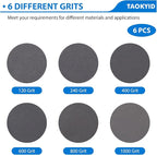 Taokyid 6 Pack 2 x 72 Inch Silicon Carbide Sanding Belts, 120, 240, 400, 600, 800, 1000 Assorted Grits 2x72 Inch Belt Sander Belts For Knife Sharpening and Metalworking, 2x72 Grinding Belt