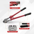 Bolt Cutter 14 inch, Bolt Cutter with Comfort Handle Grip, Heavy Duty Bolt Cutter for Fences, Steel Wire, Chains, Screws, Locks, and Rivet