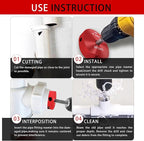 8Pcs Pvc Pipe Reamer Kit,Pipe Fitting Tools Contains 1/2", 3/4",1",1-1/4",1-1/2",2",3",4" Aluminum Head with a Extender,Fit into Standard 1/2" Drill,PVC Fitting Saver for PVC,CPVC,PPR or ABS,Red