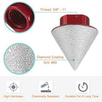 HARFINGTON Diamond Beveling Chamfer Bits 35mm Dia 5/8-11 Thread Cone Grinder Bit with Adapter, Countersink Drill Bit to Enlarge Holes for Porcelain Tile, Marble, Ceramic, Glass, Stones