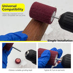 HighFree 7 PCS Non Woven Abrasive Buffing Polishing Wheels Drill Attachment Set - Scouring Pads Wheel with 1/4" Shank for Stainless Steel Copper Aluminum Wood-Wares (320 Grit Red)