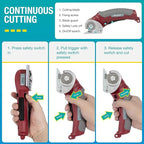 VLOXO Cardboard Cutter, Cordless Electric Scissors with Safety Lock, 4.2V Electric Box Cutter Multi-Cutting Tools, Rechargeable Powerful Scissors for Carpet Leather Felt with Storage Box