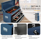 13 Drawer Rolling Tool Chest with Wheels, 2 in 1 Detachable Tool Chest with Drawers, Large Tool Box with Lock, Metal Tool Cabinet for Garage Workshop(Blue-Gray)