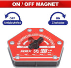 Spurtar Switchable Welding Magnets 90lbs Welding Clamps On Off Magnet Holder, Heavy Duty Hexagon Clamp Tools and Accessories Multi-Angle