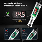 Heavy Duty Automotive Circuit Tester Test Light, 3-48V Digital LED Voltage Tester with Voltmeter, Dual Polarity Indicator and Stainless Probe for Car, Truck, RV, Boat Fuse Testing