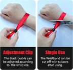 100 Pcs Cloth Event Wristband, Disposable Wristbands for Events, Colored Wristbands Events,for Lightweight Concert,Club Entrance Wrist Strap Party Wristband Event (Color : Red)