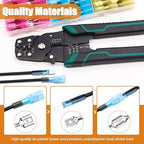 mankk 100PCS Heat Shrink Spade Connectors Kit with Crimping Tool,AWG 22-10 Electrical Waterproof Crimp Butt Terminals Female and Male Spade Terminals (Yellow/Red/Blue) M-N-070-100PCS+Tool
