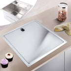 15-inch Hidden RV Bar Kitchen Sink with Folding Faucet, Cover, Drain Pipe and Strainer Full Set, Small Stainless Steel Sink for Workstation, RV, Prep Kitchen and Bar(Silver)