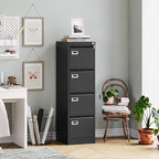 4 Drawer Filing Cabinets with Lock, Metal File Cabinet with 4 Drawers, Home Office File Folders Cabinet for Letter Legal A4 File Size
