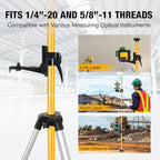Telescoping Laser Level Pole with Tripod, 13.8Ft/4.2M Laser Level Stand, Includes 1/4"-20 Laser Mount & 5/8"-11 Adapter for Rotary/Line Lasers