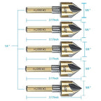 Countersink Drill Bit Set, 5 Pieces High Speed Steel 82 Degree 5 Flute 6mm Round Shank Mill Cutter Bit Countersink in Sizes 5/8" Set with Carrying Case.