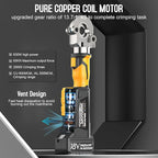 SWANSOFT Electric Hydraulic Crimping Tool,6Ton 6AWG-600MCM Rechargeable Hydraulic Crimper for Cu/Al Terminal, Crimp 20000 Times Wire Cable Lug Crimping Tool Kit (300B-Yellow)