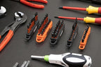 4 Pack Screwdriver Bit Holder Storage Organizer – Railer 10-Hole Bit Holder with Carabiner (Black/Orange/Camo Green/Hi-Vis Green)